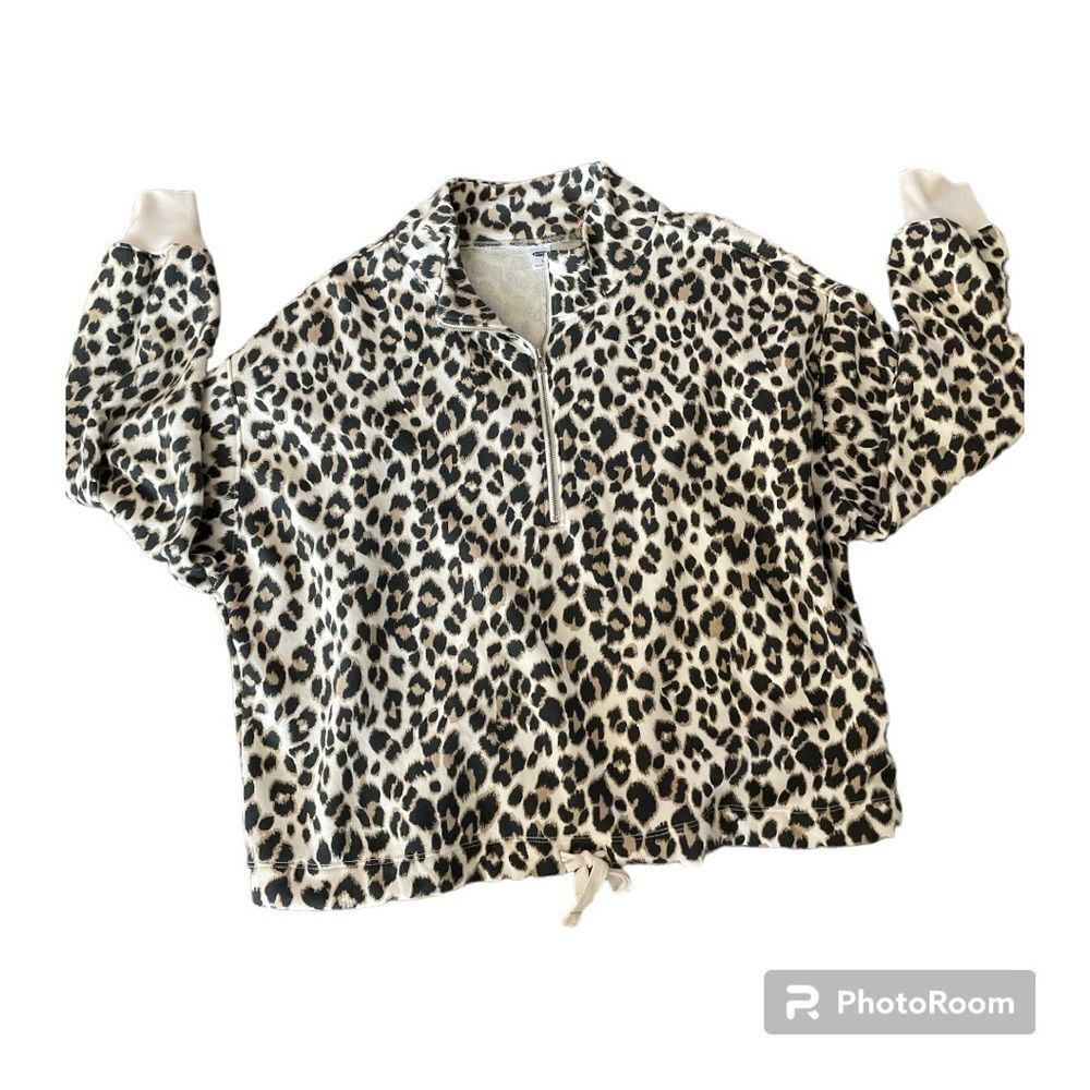 ⚡️ Old Navy Leopard Zip Up Drawstring Sweatshirt ~ Size S ⚡️